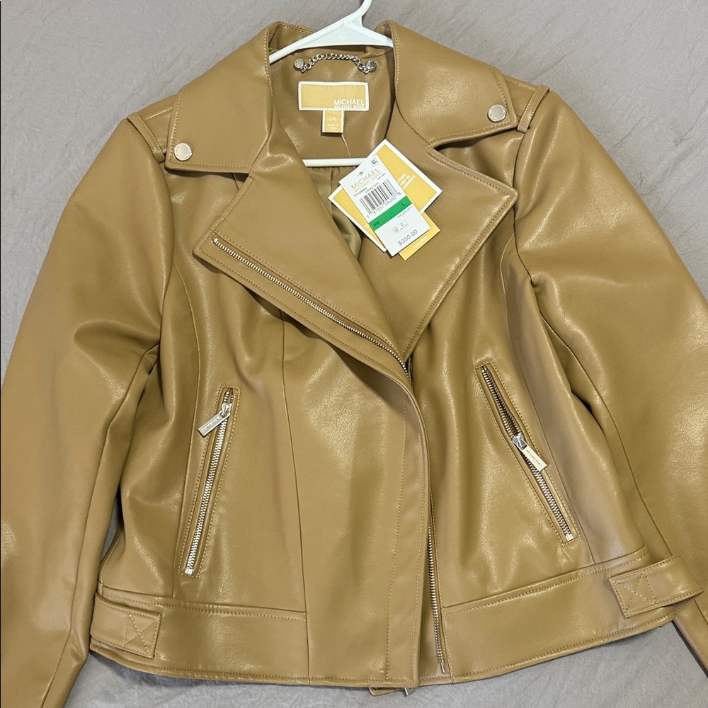 Michael Kors Camel Leather Jacket for Women